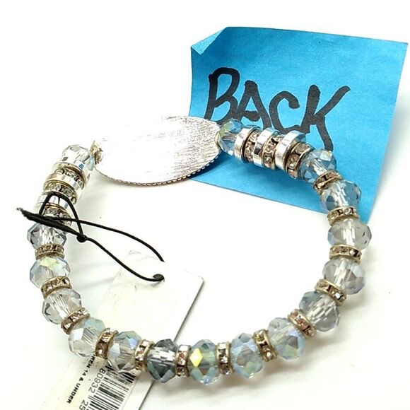 Howard's "Believe" Gray Bead Silver-tone Stretch Bracelet NWT - Picture 7 of 10